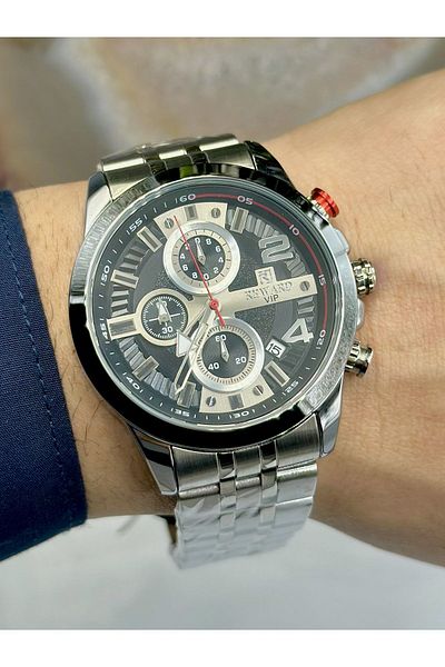 Reward Stylish Men's Wristwatch - New Season with Calendar and Steel Band