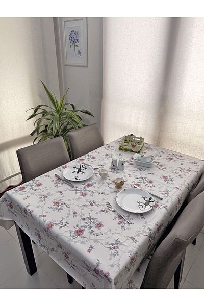 mavi ıhlamur Lined Stain Resistant Wipeable Care Free Hygienic Washable PVC Oilcloth Tablecloth