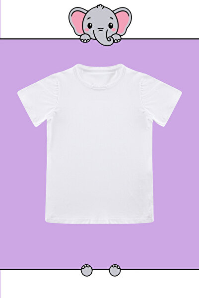 TRENDYOLKIDS Crew Neck White Unisex Knitted T-Shirt - TKDSS24TS00017