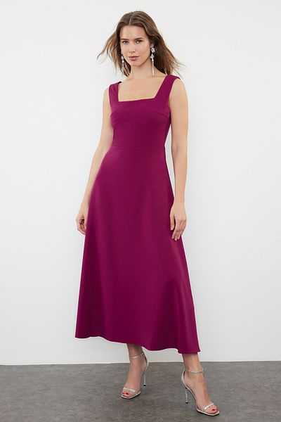 Trendyol Collection Stylish Plum Woven Evening Dress - A-Cut Dress TPRSS24EL00208