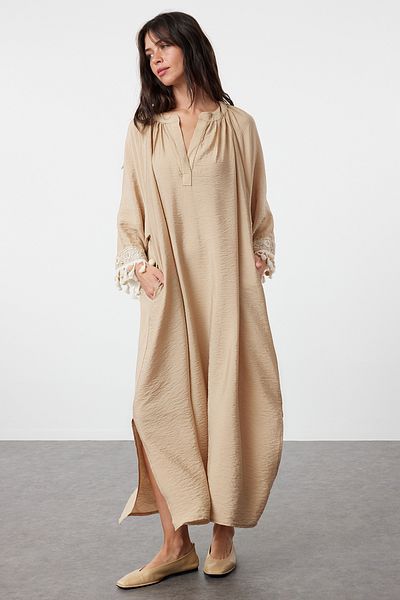 Trendyol Modest Stein Accessoire Detaillierte gewebte Mütze & Ferace & Kaftan & Jalabiya TCTSS24KK00008