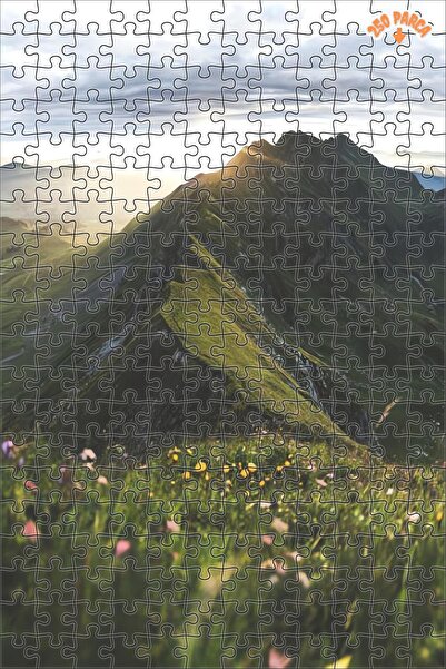 Teona Ahşap Dağların Şafağı Dekoratif Çift Katlı Çerçeveli Asılabilir Ahşap P...