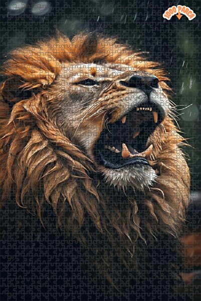 Teona Ahşap Kükreyen Aslan Yağmuru Dekoratif Çift Katlı Çerçeveli Asılabilir ...