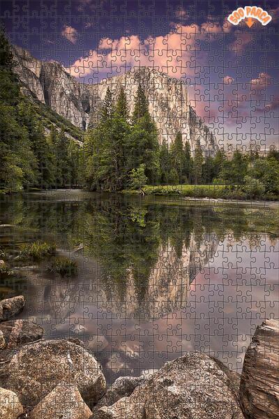 Teona Ahşap Dağların Yansıması Gölü Dekoratif Çift Katlı Çerçeveli Asılabilir...