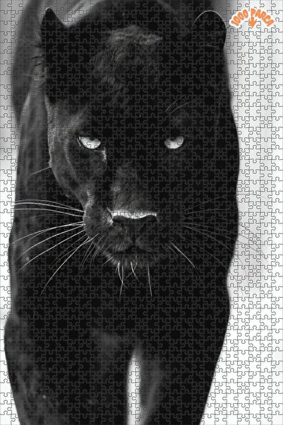 Teona Ahşap Karanlıkta Yürüyen Panter Dekoratif Çift Katlı Çerçeveli Asılabil...