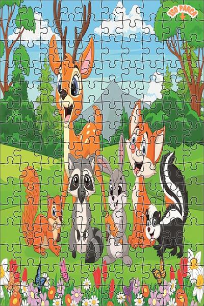 Teona Ahşap Orman Dostları Bahar Buluşması Çift Katlı Çerçeveli Asılabilir Ah...