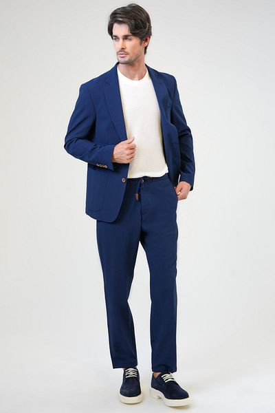 Back And Bond Μπουφάν Navy Blue Slim Fit Mono γιακά