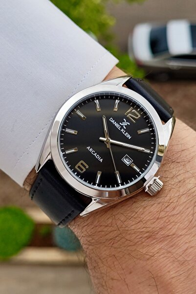 Daniel Klein Kasası Gümüş Kordonu ve Kadranı Siyah Renk 24 Ay Garantili Takvi...