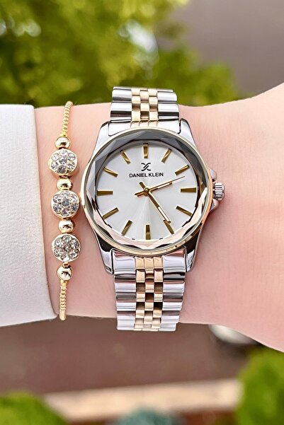 Daniel Klein Altın Gümüş Renk Kadın Kol Saati ve Bileklik