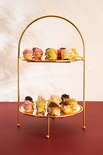 mba decor metal bending art Dome Gold Mirrored Coffee Side Presentation Holder Gift Decoration Treat Organizer MDF Wooden 40cm