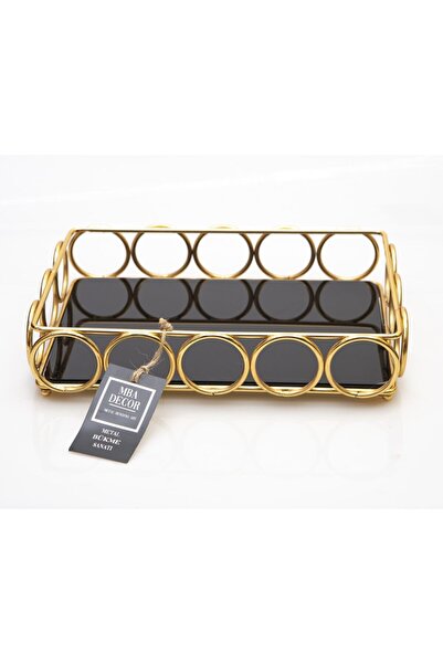 mba decor metal bending art Halka Model 1. Kalite Paslanmaz Gold Dolu Demir Akrilik Taban Tepsi Sunumluk Organizer Sofra Mutfak