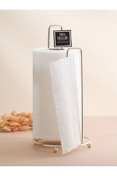 mba decor metal bending art Suport pentru prosoape de hârtie argintiu Design ergonomic Accesoriu pentru vesela de bucătărie modernă Suport pentru șervețele cu finisaj inoxidabil