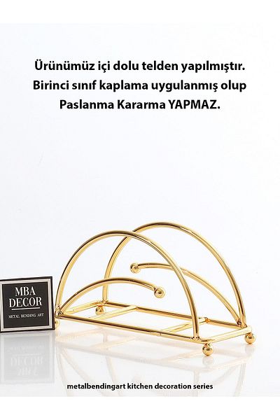 mba decor metal bending art Ahenk Μοντέλο Χρυσό Ανοξείδωτο Γεμισμένο Σιδερένιο Πολυτελές Θήκη χαρτοπετσέτας Παρουσίαση Διακόσμηση Κουζίνας Επιτραπέζια σκεύη