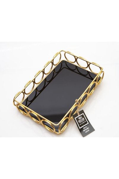 mba decor metal bending art Halka Model 1. Kalite Paslanmaz Gold Dolu Demir Akrilik Taban Tepsi Sunumluk Organizer Sofra Mutfak