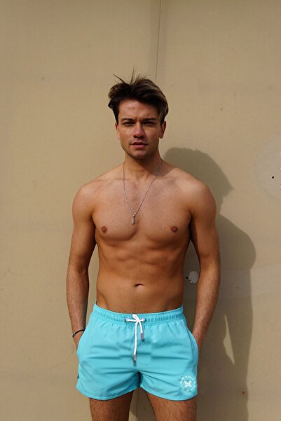 Miami Beach Erkek Mint Düz Renk Iki Yan Cepli Mini Boy Mayo Deniz Şortu