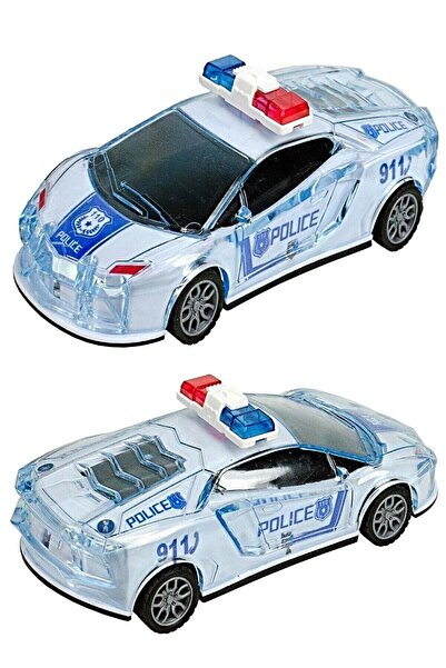 ROZIA Kırılmaz Korumalı Sesli Işıklı Çek Bırak Sürtmeli Oyuncak Polis Arabası