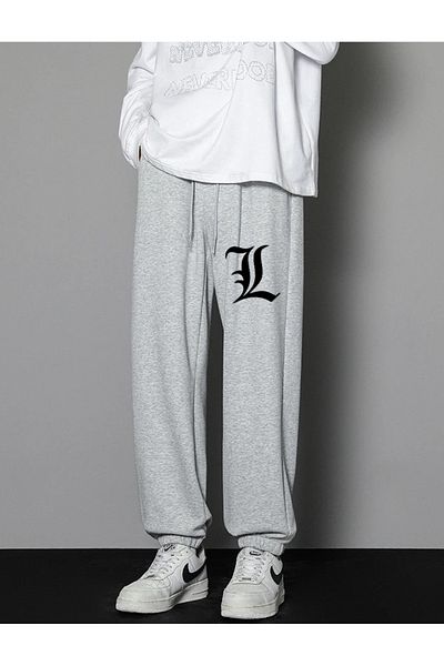 Touz Moda Anime Death Note L με στάμπα Unisex γκρι φούτερ