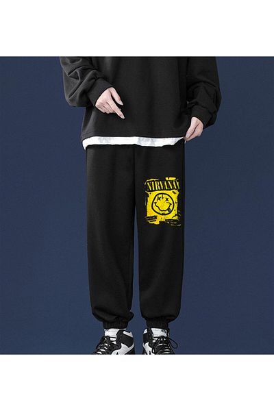 Touz Moda Rock Series Nirvana Smile Printed Oversize Unisex Μαύρο Φούτερ