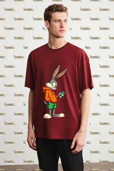 aynewmoda Голяма тениска с принт на заек