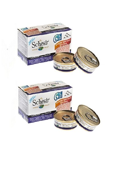 Schesir Multipack Ton Ve Sığır Etli Kedi Konserve 6 X 50 Gr 2 Li Eko Paket