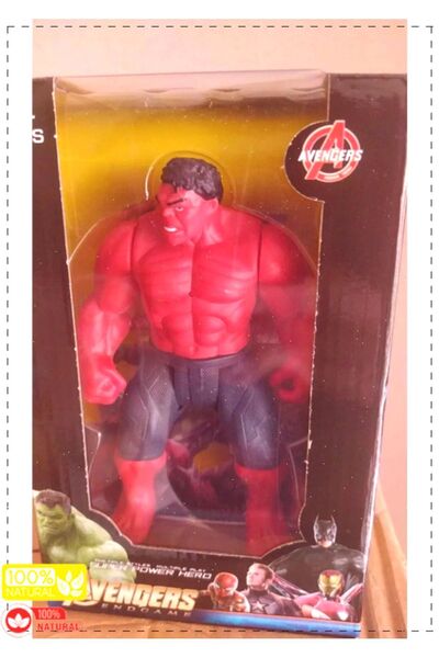 OMZ Kırmızı Hulk Yeşil 18 Cm Işıklı Hareketli Titan Hero Kız Erkek Cocuk Egit...