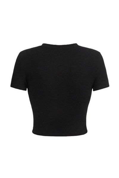 Touz Moda Cocktail Printed Belt Length Crop Μπλούζα - Οκτώ Μοντέλα