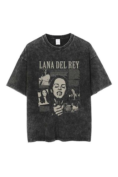 Touz Moda Lana Del Rey Printed Unisex Oversize Vintage T-shirt - Πλένεται