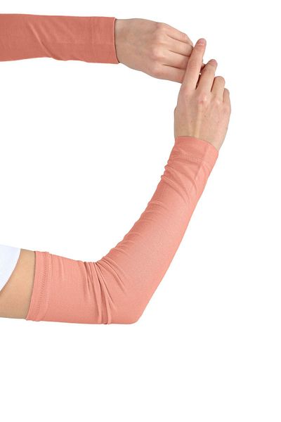 Ecardin Practical Hijab Combed Sleeve - Plain Prayer Sleeve - Salmon