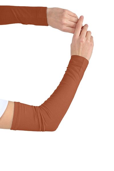 Ecardin Practical Hijab Combed Cotton Sleeves - Brick Color Plain Prayer Sleeves