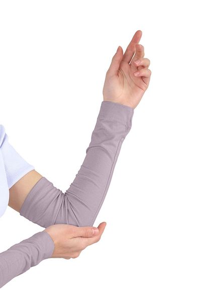 Ecardin Lilac Hijab Combed Cotton Sleeves - Practical Plain Prayer Sleeves
