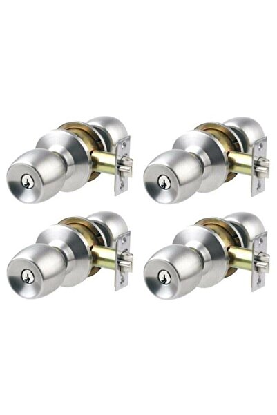 ARX A Kalite Topuzlu Kapı Kilidi Kolu Amerikan Gri Saten Oda Kilitli Kol Otel Tipi 4 Adet