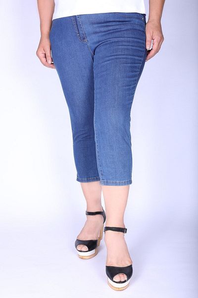 Hitit Butik Dark Blue Denim Capri
