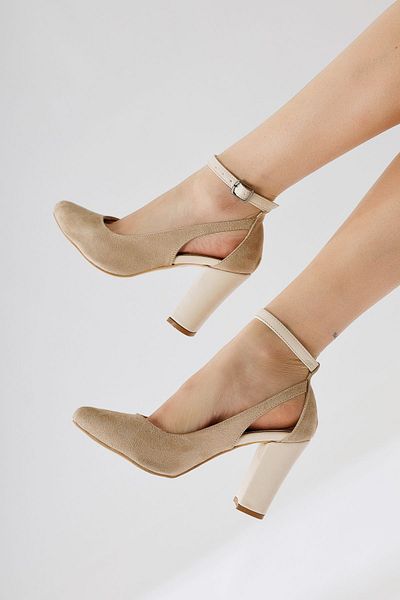 Jilberto Culoarea pielii Kyle, Bej Ankle Baret Pantofi de damă cu toc înalt