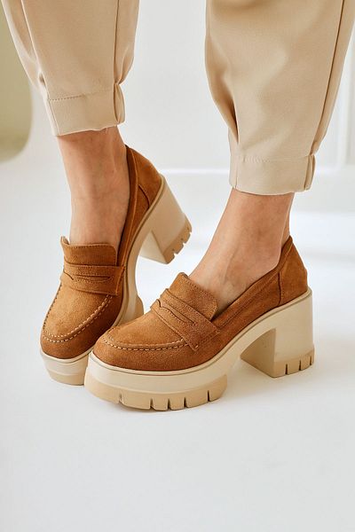 Limoya Chanpen Mink Suede Buckle Detailed Platform Women's Casual Shoes