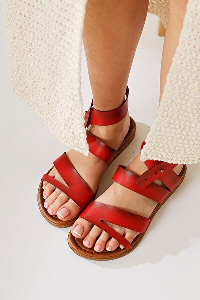 Jilberto Genuine Leather Hadie Red Women's Sandals Opportunity Product