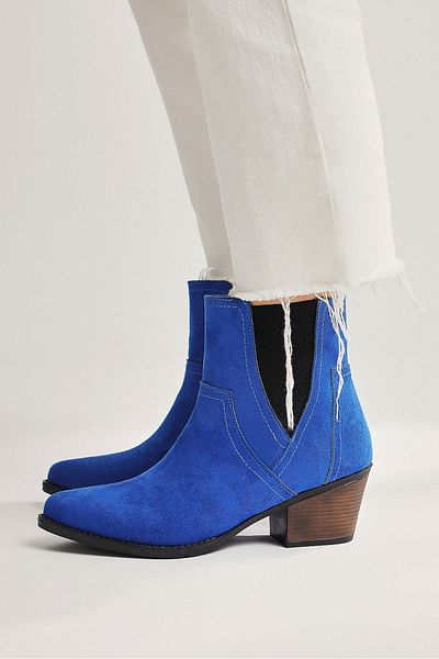Limoya Γυναικείες μπότες Anna-sarah Blue Suede Western, Γυναικεία μποτάκια