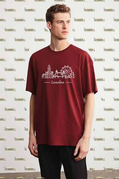 aynewmoda Тениска с щампа LONDON Oversize