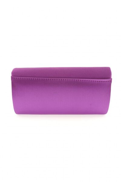 DGN Geantă portofoliu rochie de seară pentru femei din satin violet - 51063152