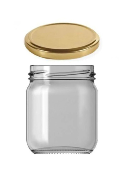 Petçi cam salih 210 Cc 50 Pieces Glass Jar with Lid - White/Gold Lid - Mama Baby
