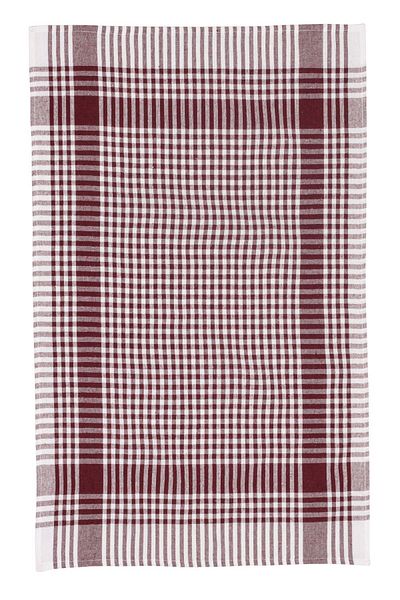LATTE TEKSTİL 4-Piece Burgundy Colored Checkered Drying Cloth - Feeding Cover and Serving Napkin 50x70 cm
