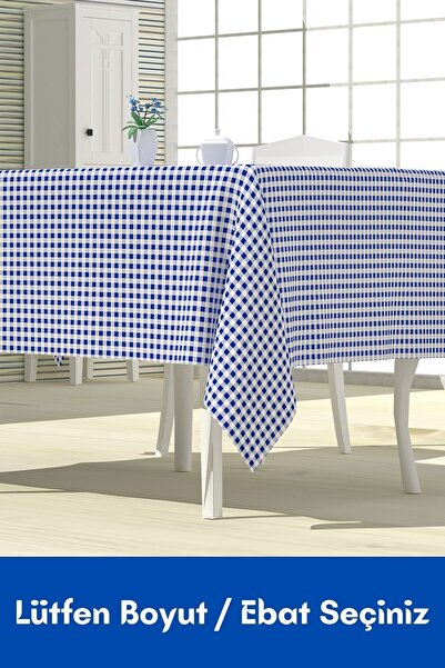 LATTE TEKSTİL Masă și cârpă de masă albastră fără griji - Gingham