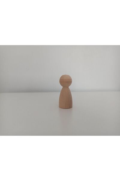 Gepetto Kayın Ağacından Ahşap Ham Peg Bebek Konik Figür Pegdoll