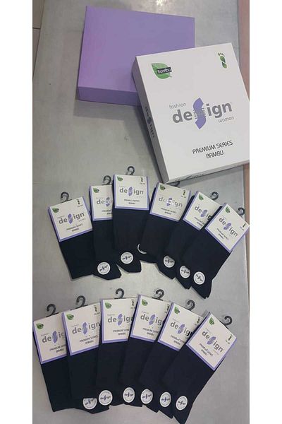 Design Socks WOMEN'S WASHED NYLON-FREE SEAMLESS BAMBOO SOCKS 12 PACK