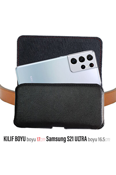EXENAR Samsung Galaxy S21 Ultra - Husă neagră pentru telefon cu centură