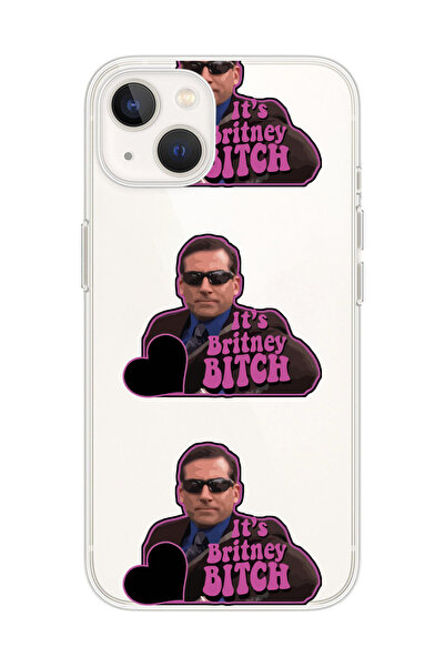 SUPER FRAME Iphone 15 Uyumlu Michael Scott The Office Tasarımlı Şeffaf Telefon Kılıfı