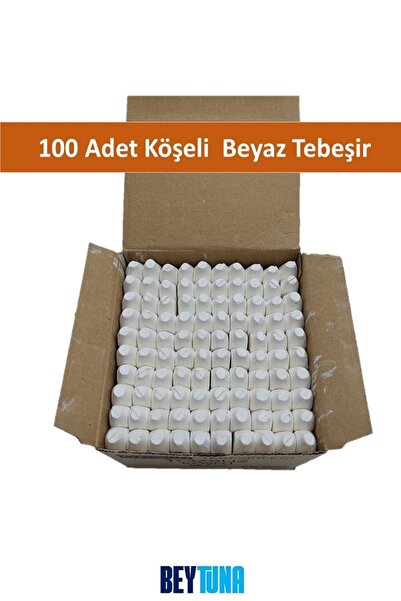 Beytuna Tozsuz Beyaz Köşeli Tebeşir 100'lu (1 Paket=100Adet)