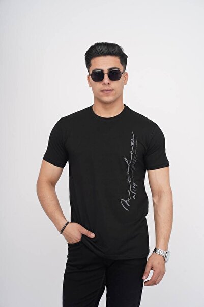 Est Estola Ανδρικό ύφασμα με λεπτή εφαρμογή Crew Neck Lycra FlexibleSoft Texture