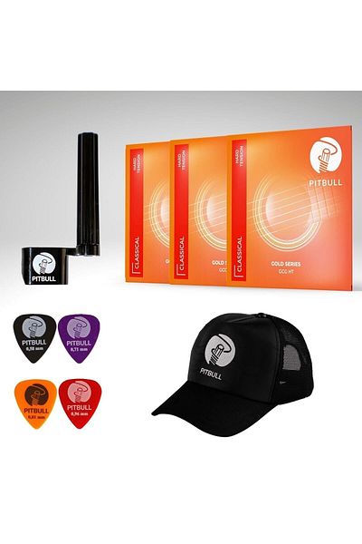 PİTBULL Gold Series Classical Guitar String 3Strip Set Hard Tension (Tiel Winder Accompanied)