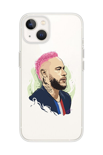SUPER FRAME Iphone 13 Uyumlu Neymar Tasarımlı Şeffaf Telefon Kılıfı