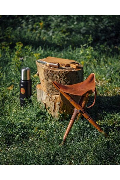 rkn El Yapımı Katlanır Deri Tabure